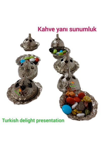 SAFİR Kahve Yanı Lokumluk 6 Adet Lokumluk Kahveyanı Sunumluk Safir Çay Kazanları Lokumluk