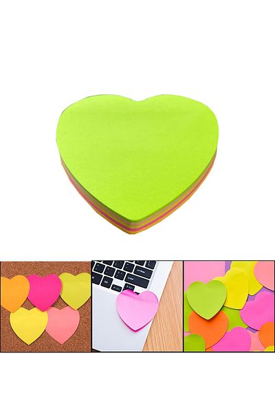 Limmy 5 Color Heart Shaped Posit Adhesive Note Paper - 76X76Mm