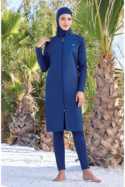 Adasea Μοντέλο 1250 Full Covered Dark Navy Blue Hijab μαγιό