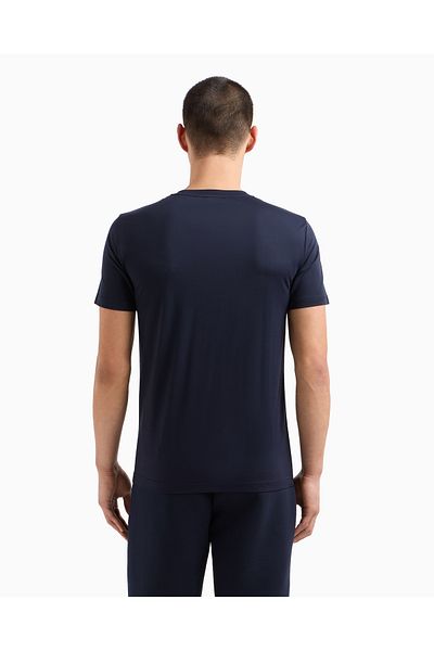 EA7 Tricou albastru pentru bărbați, cu gât rotund, cu croială normală - 8NPT16 PJRGZ-1562