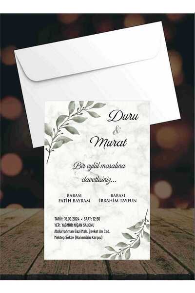 Graffic Düğün Davetiyesi - Nişan & Kına Davetiyesi (50 ADET)