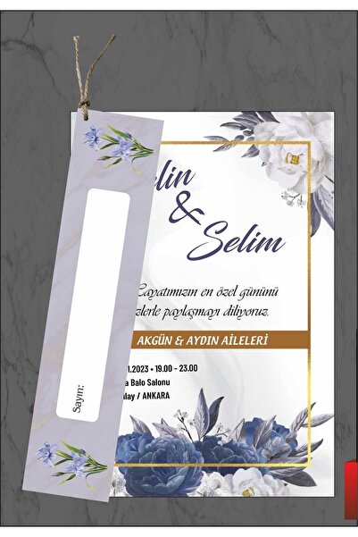 by-za davetiye Beyza Davetiyecilik Düğün Davetiyesi - Nişan & Kına Davetiyesi (50 ADET)