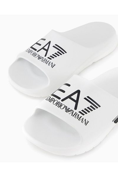 EA7 Ανδρικές μάρκες με λογότυπο Άνετη σόλα Λευκές παντόφλες XBP008 XK337-D611