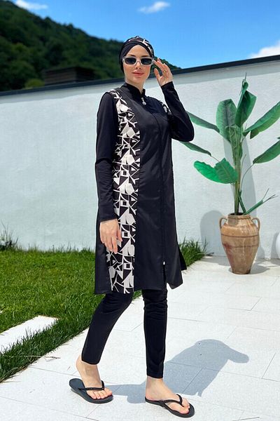 REMSA Πλήρως καλυμμένο Hijab Μαγιό Georgia 8240 Μαύρο