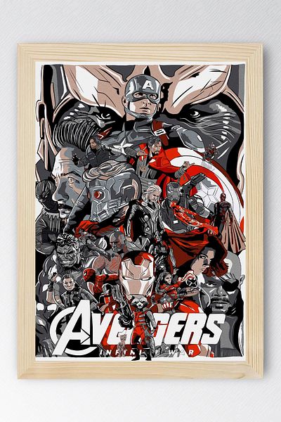 Saturn Avengers Framed Painting - Avengers Marvel Poster Painting