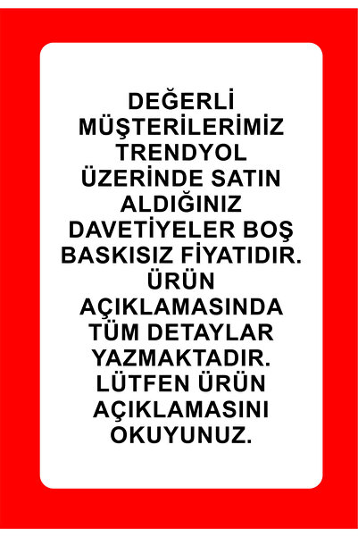 Graffic Beyza Davetiyecilik Düğün - Nişan & Kına Davetiyesi (50 ADET)