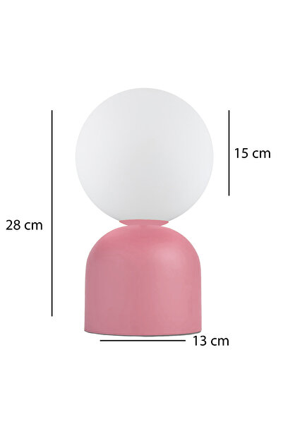 HOMİNG Homing Mounted Globe Glass Soft Pink Lampshade Table Lamp 241840