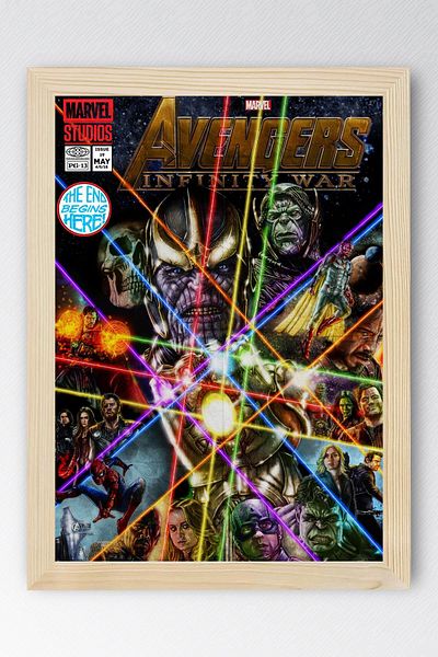 Saturn Avengers Framed Painting - Avengers Marvel Poster Painting