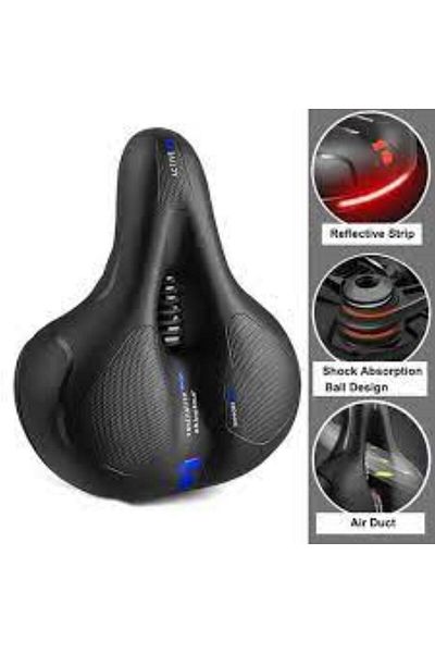 Asroya 26X21 Bicycle Wide Comfortable Soft Spring Saddle Seat