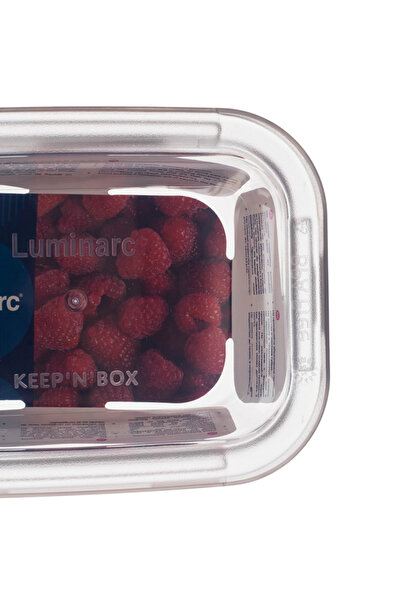 Dania صينية خبز زجاجية بغطاء بلاستيكي 15*11*7 سم