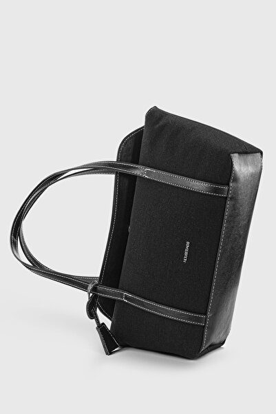 Housebags Kapaklı Bowling Kanvas Siyah Omuz Çantası 270