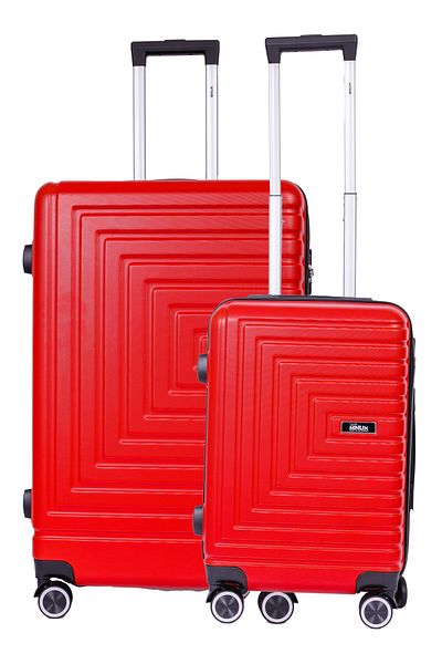 Mnuk Pilgrimage Set of 2 Traveling Luggage | Hardside Trolley | 20/28 Red