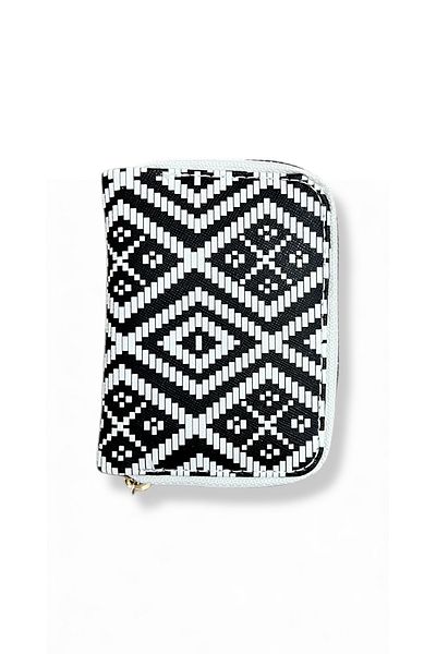 Mevo Young White Color Patterned Paper Wallet with Coin and Card Holder Compartment.