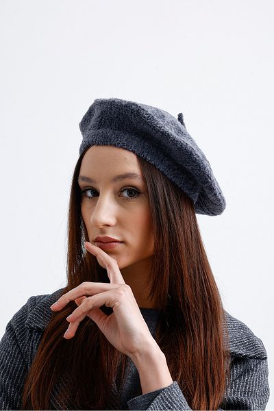 nord arc Anthracite Women's Wool Plush French Painter Hat I Beret