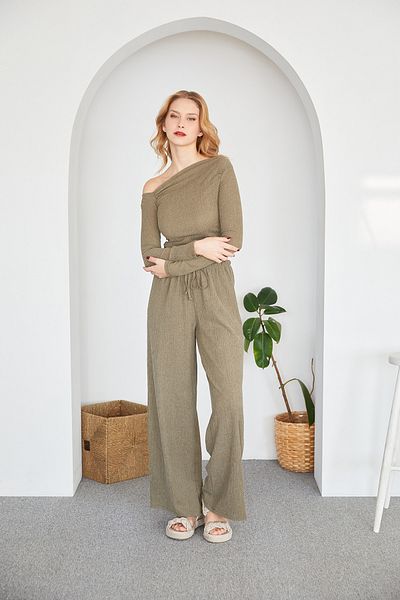 Fulla Moda Μπλούζα με λαιμόκοψη από ύφασμα Bürümcük