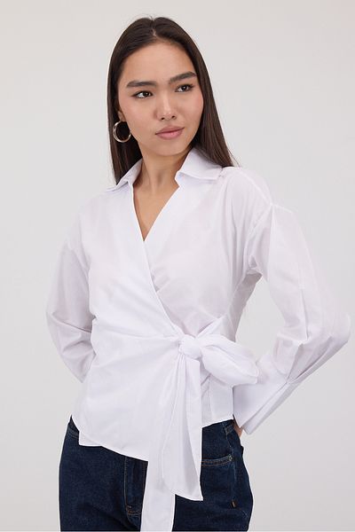 Addax Cămașă cu cravată laterală cu guler dublu G16797-z12