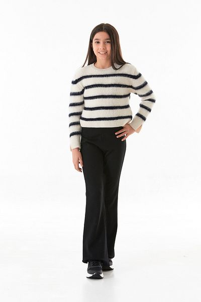 Fulla Moda Flare Girl's Trousers with Elastic Waist Pockets