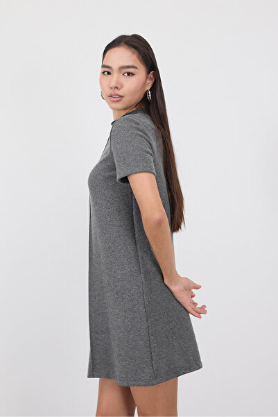 Addax Ön Dikiş Detaylı Yumuşak Dokulu Mini Elbise E90810-İ6