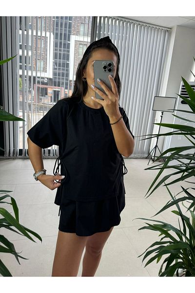 caddstore Dr Black - Side Tie Design Sweatshirt
