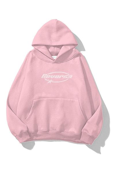 Trendiz Hanorac roz unisex cu imprimeu cu pietre