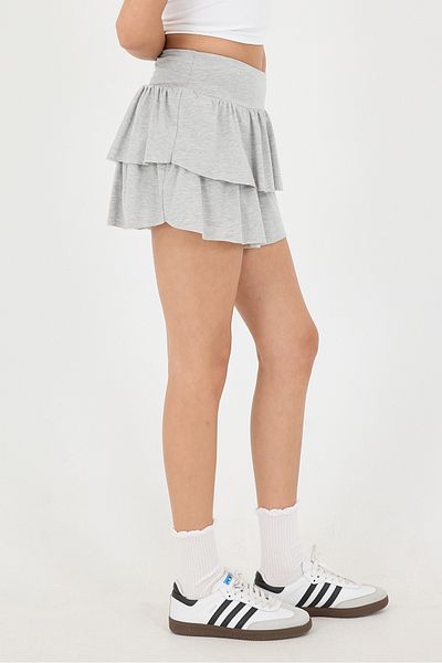 Addax Fusta mini cu volane cu talie elastică E1555-k3
