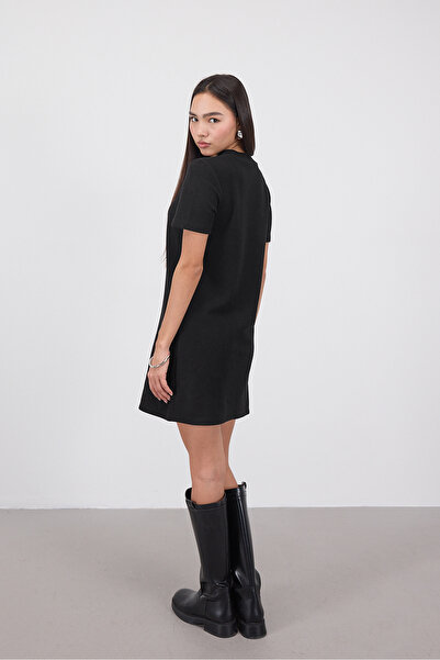 Addax Ön Dikiş Detaylı Yumuşak Dokulu Mini Elbise E90810-İ6