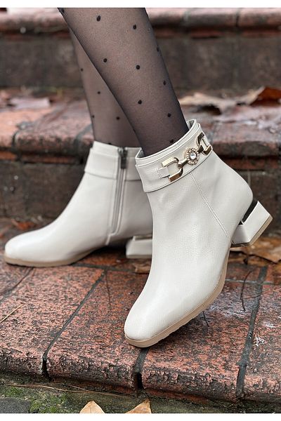 BESKAR Μπότες με τακούνι Terci Beige Skin