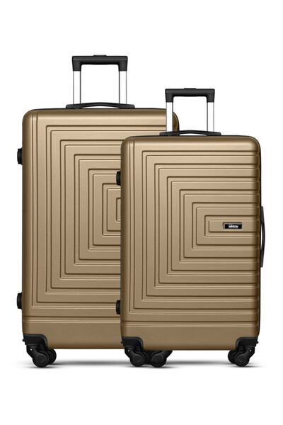 Mnuk Pilgrimage Set of 2 Luggage | Hardside Trolley | 24/28" | Gold