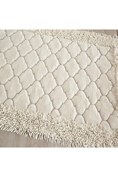 Madame Clean Home Cotton Special 2-комплектний бавовняний набір для унітазу Крем Набір килимків для ванної кімнати Набір для унітазу