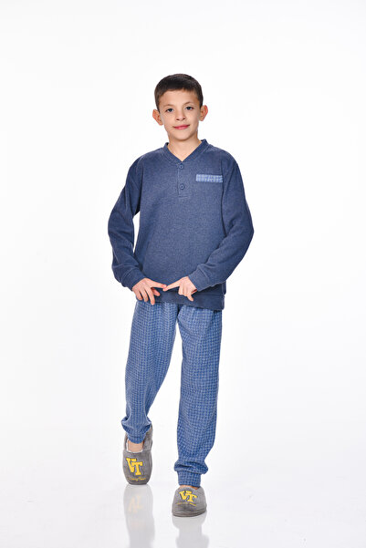 M MOONCOVER Mooncover Erkek Çocuk Kışlık Pamuklu Pijama Takımı – Baba-Oğul Jeans