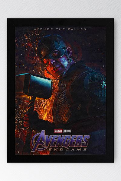 Saturn Pictură înrămată Avengers - Captain America The Avengers Marvel Poster Painting