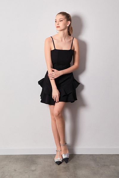 Fulla Moda Φόρεμα με λουράκι με βολάν