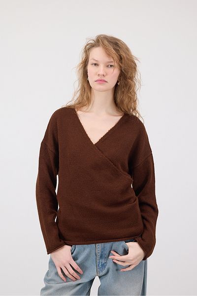 Addax V-Neck Tie-Up Knitwear Cardigan H 241162 -C8
