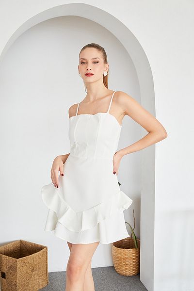 Fulla Moda Φόρεμα με λουράκι με βολάν