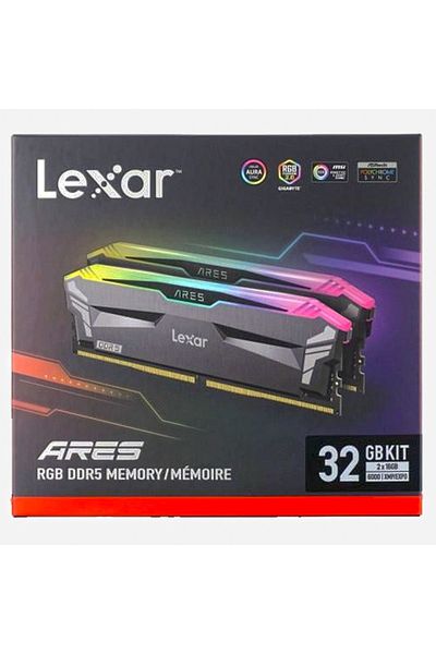 Lexar آريس DT Udımm 32GB KIT (2X16GB) CL30 6000 ميجا هرتز 1.35 فولت DDR5 RGB Gaming Ram