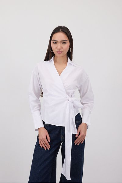 Addax Cămașă cu cravată laterală cu guler dublu G16797-z12