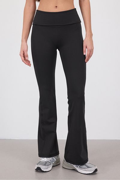 Addax Spanish Leg Leggings with Folded Waistband Tyt0080-H9