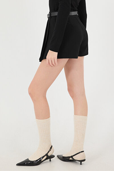 Addax Kemerli Pileli Mini Etek E13709-i10