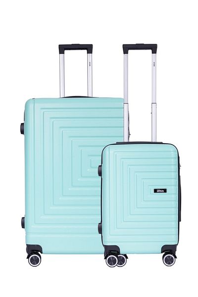 Mnuk Pilgrimage Set of 2 Travelling Luggage | Hardside Trolley | 20/28 Green