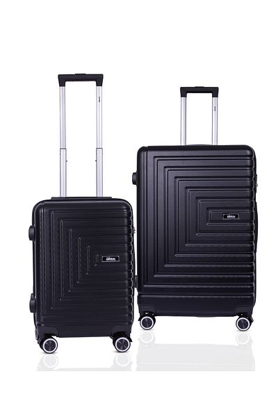 Mnuk Pilgrimage Set of 2 Luggage | Hardside Trolley | 20/28 Black