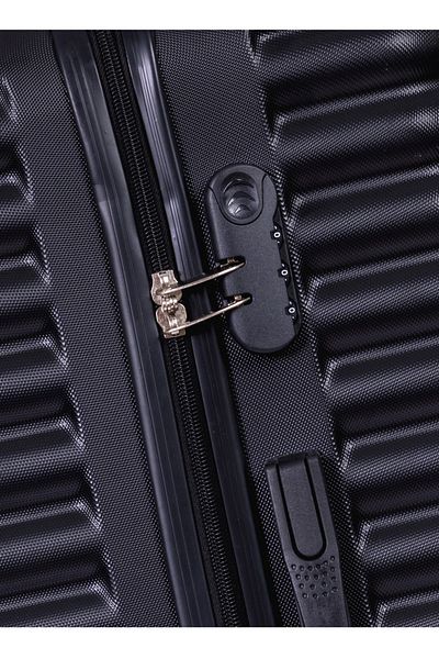 Mnuk Destiny Checked Luggage | Hardside Trolley | 24 Black