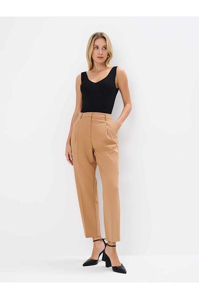 SELAZRA Snsar Pipe Leg Regular Fit Light Brown Color Trousers