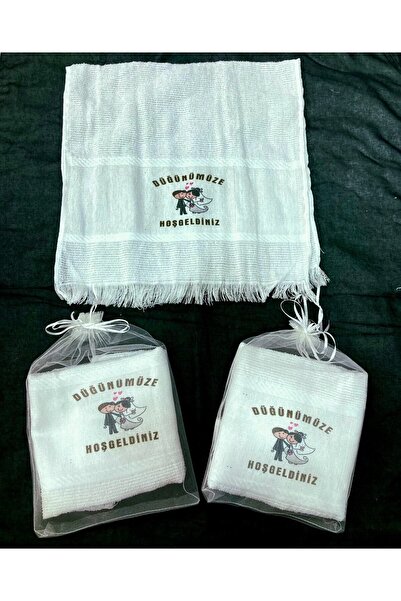 yörük tuhafiye Wedding Towel, tulle, Wedding Towel with Pouch, Car Towel, Convoy Towel, 12 Pcs Packed, Pouch