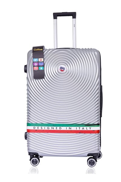 Mnuk Cruise Set of 2 Luggage | Hardside Trolley with USB Port | 20/28 Silver