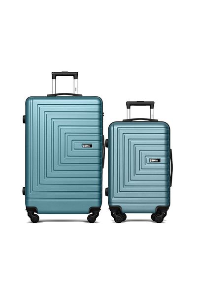 Mnuk Pilgrimage Set of 2 Luggage | Hardside Trolley | 20/28" | Turquoise