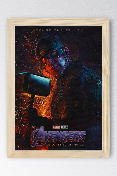 Saturn Avengers Framed Painting - Captain America Avengers Marvel Poster Painting