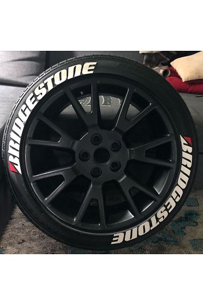 komauto ملصق كتابة الإطارات الأبيض من Bridgestone - 4 قطع مقاس 2.5 سم®