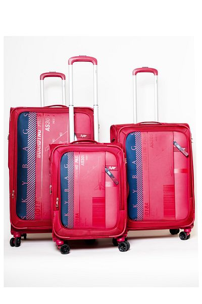 Skybags Airway Pro Set of 3 Luggage Expandable, TSA Lock, 20/24/28 Red