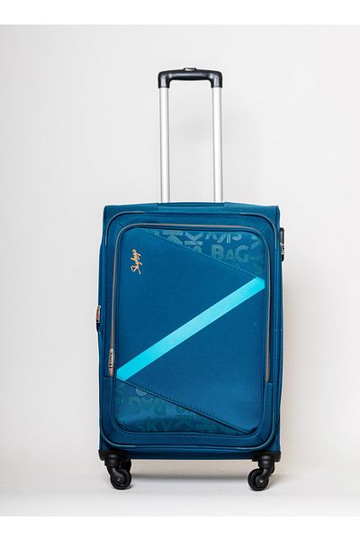 Skybags Spotlight Checked Luggage, Polyester Soft Sided, 24", Blue