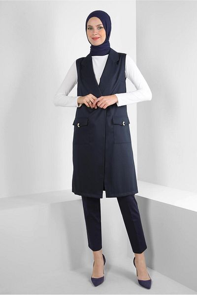 Alvina CROWACE COLLAR POCKET DETAILED VEST 43896
